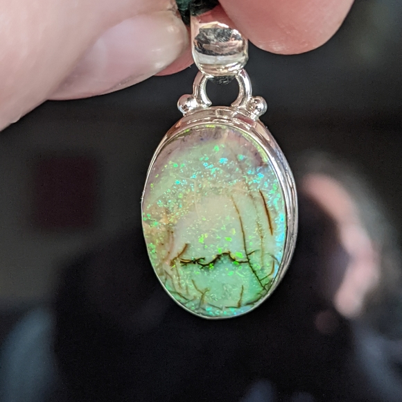 Sterling Opal .925 Silver Pendant - Picture 3 of 8